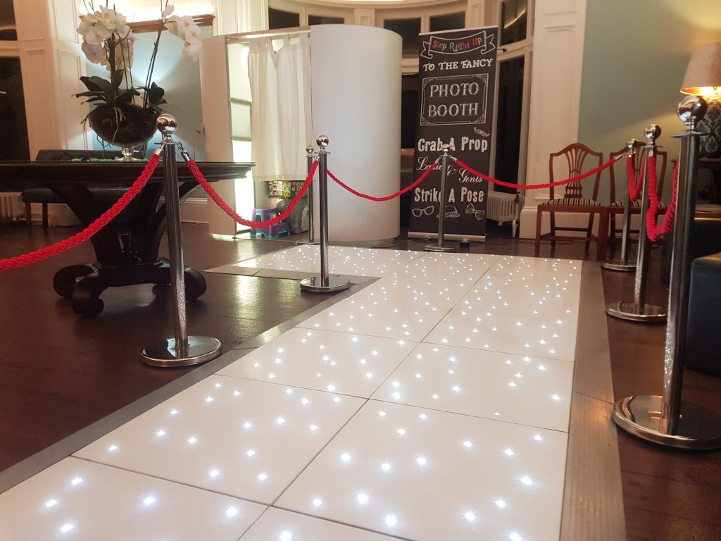 photo booth with led walkway at pendrell hall