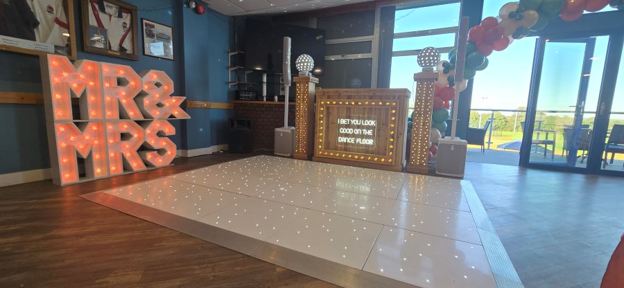Mobile Disco at old halesonians rugby club with Led dancefloor and letters