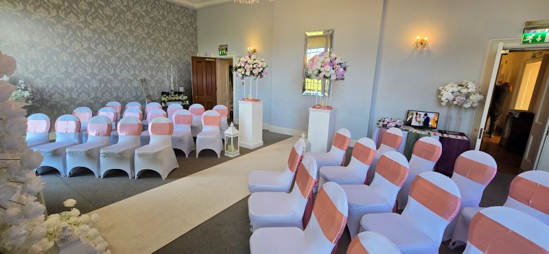 Wedding ceremony decor Himley hall near to Dudley