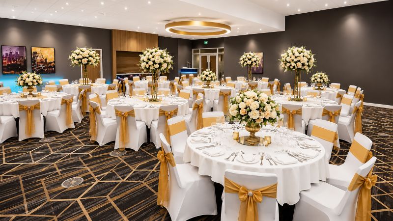 white chair cover and table linen