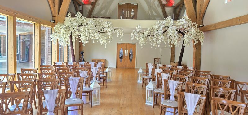 large white blossom arch Birmingham for weddings and events