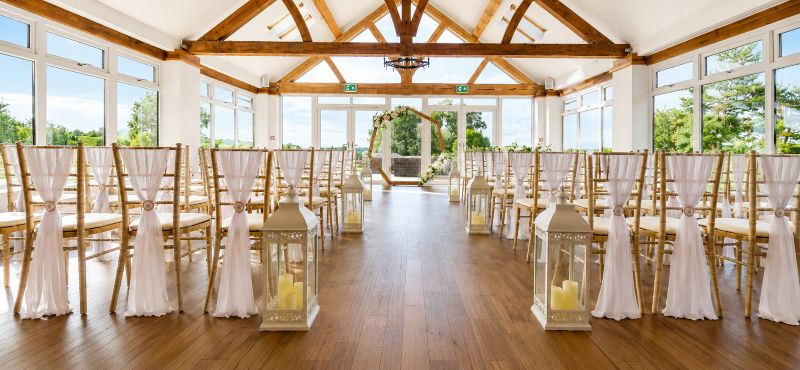 white drapes at a wedding ceremony